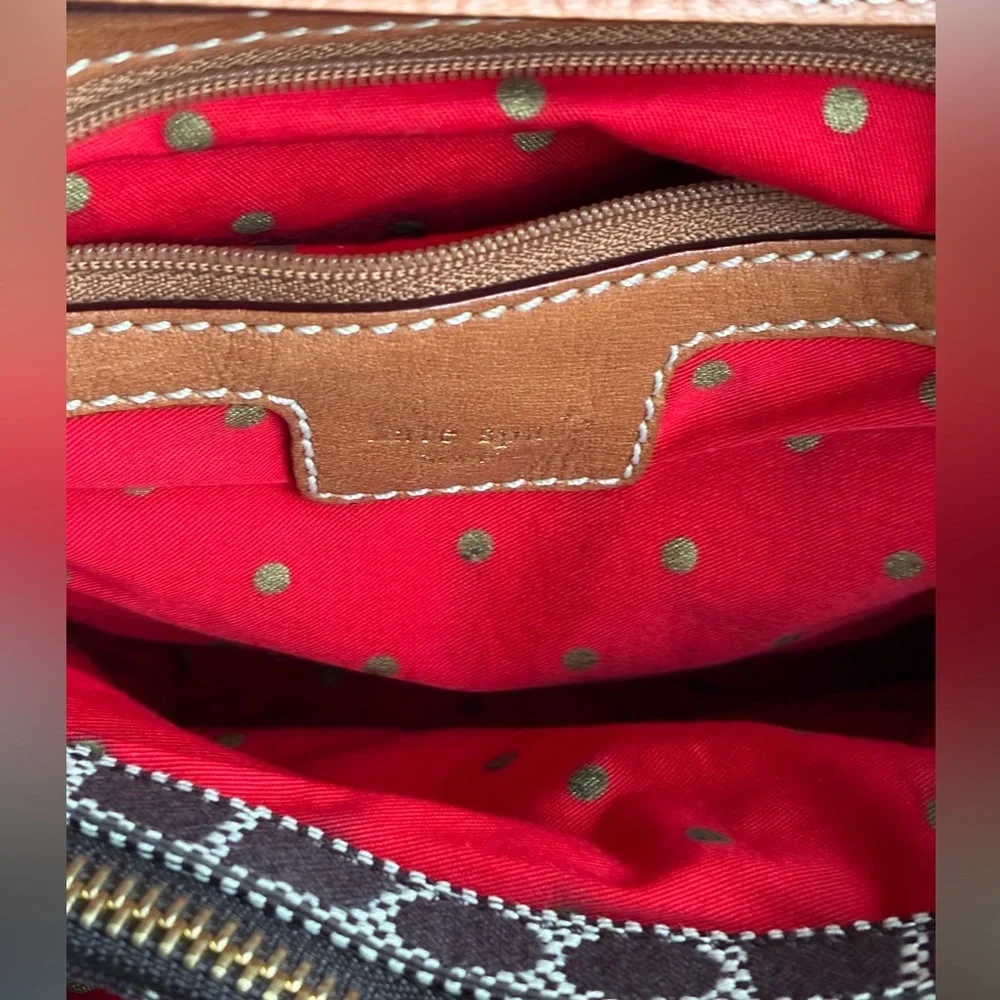Kate Spade Brown and Red Geometric Shoulder Bag
